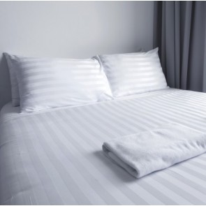 Hotel Accent Cotton Satin Stripe Flat Sheet TC-250